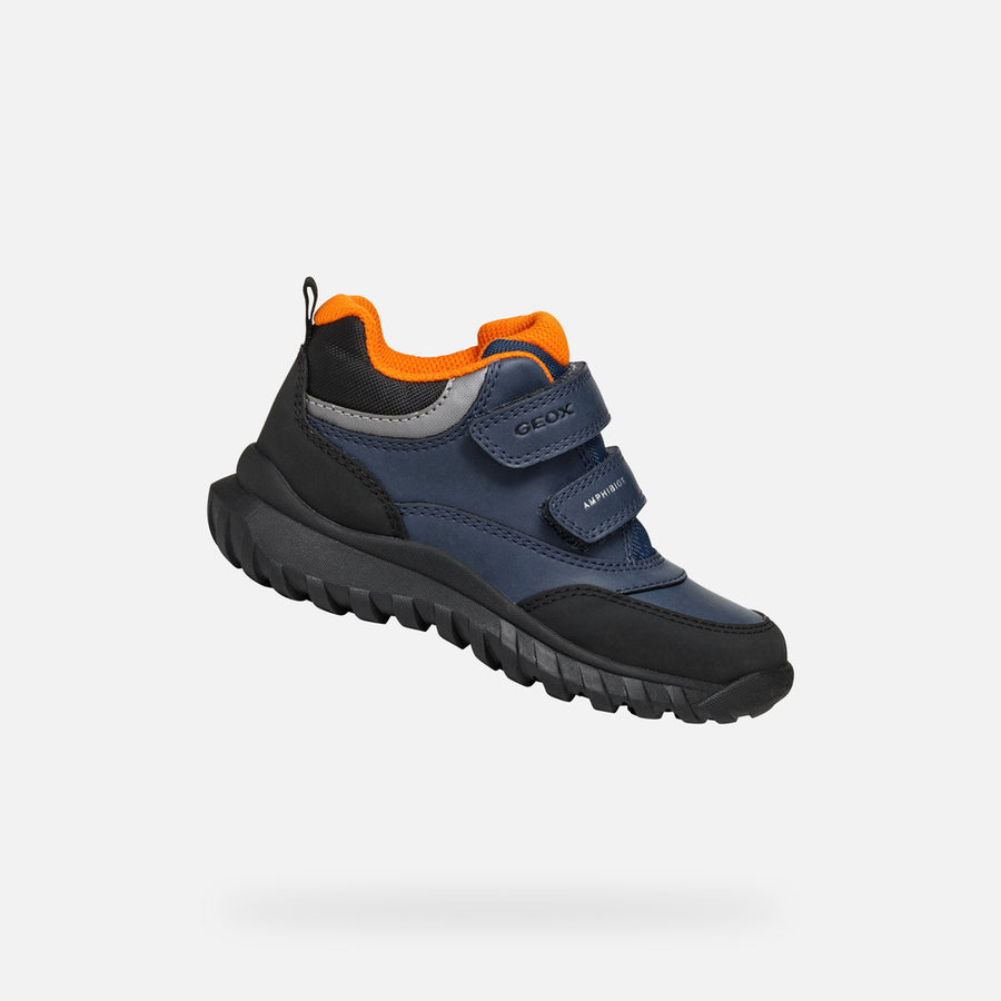 GEOX Simbyos Abx/ Boy's Waterproof ShoesBlue/ Orange  J46L0B0_4191.jpg