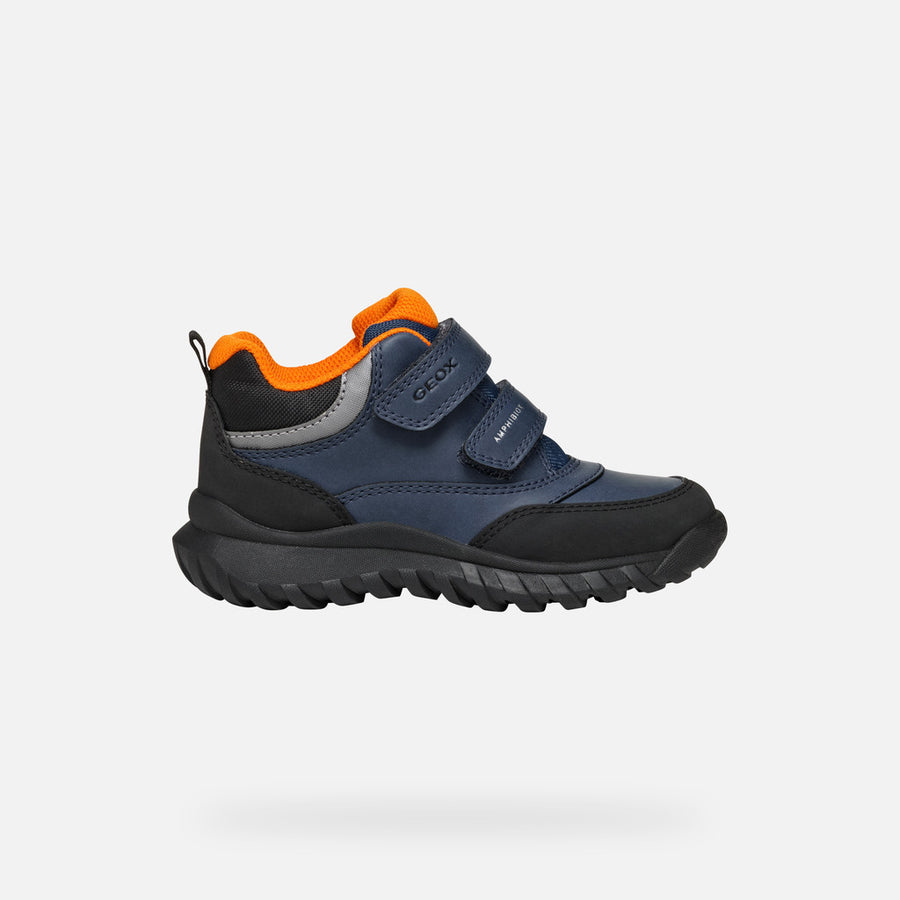 GEOX Simbyos Abx/ Boy's Waterproof ShoesBlue/ Orange  J46L0B0_4192.jpg