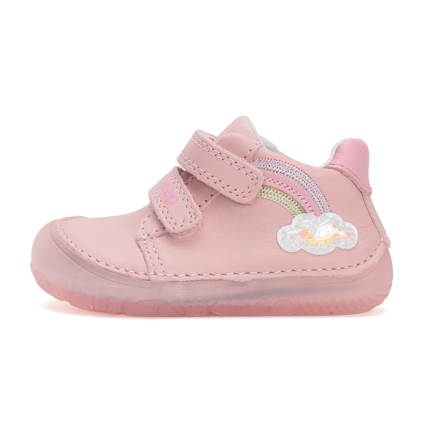 D.D.step girls barefoot leather shoes /Baby Pink S073-51424AM