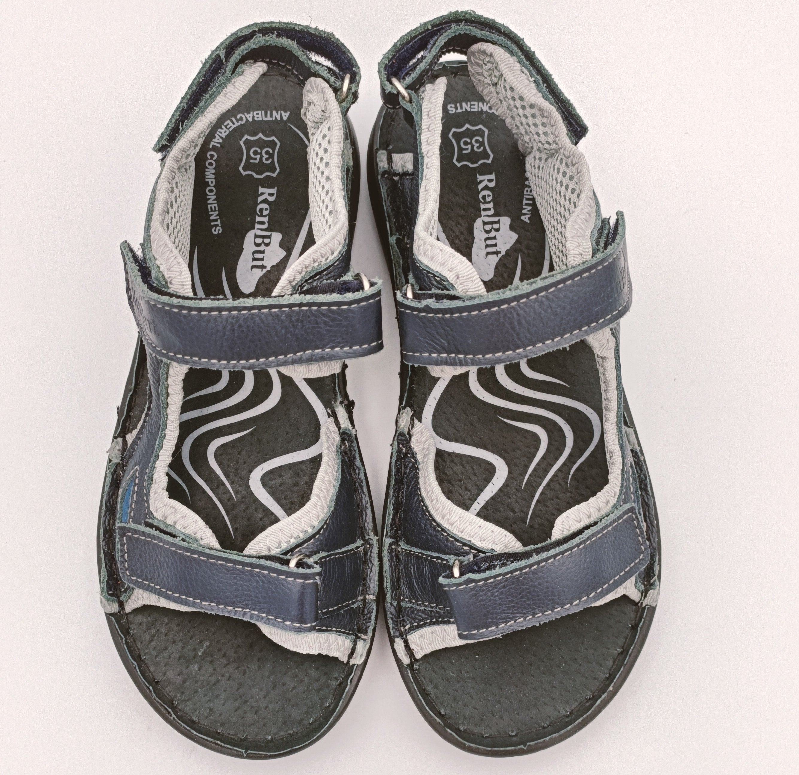 RenBut Boys leather sandals in Navy Blue_3852.jpg
