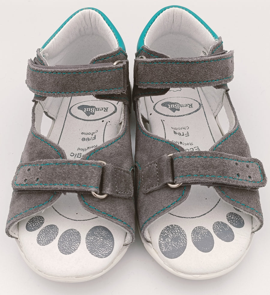 RenBut Boys leather sandals in Grey/Turquoise_3817.jpg