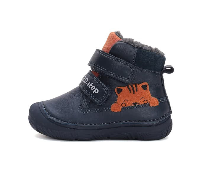 D.D.step boys leather boots / warm lining/ first steps/ Royal Blue, ginger fox W082-42774BM