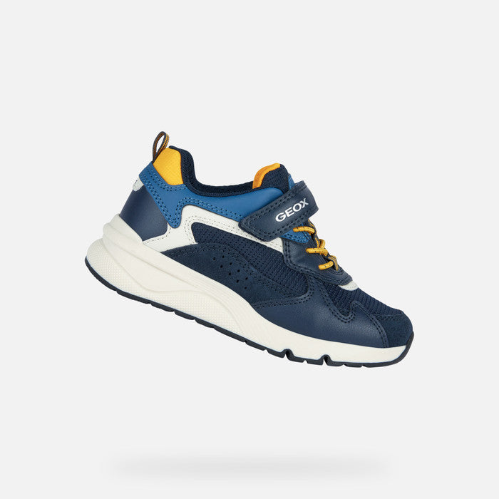 GEOX J ROONER /BOY LOW TOP SNEAKER NAVY/YELLOW J36H0A_2127.jpg