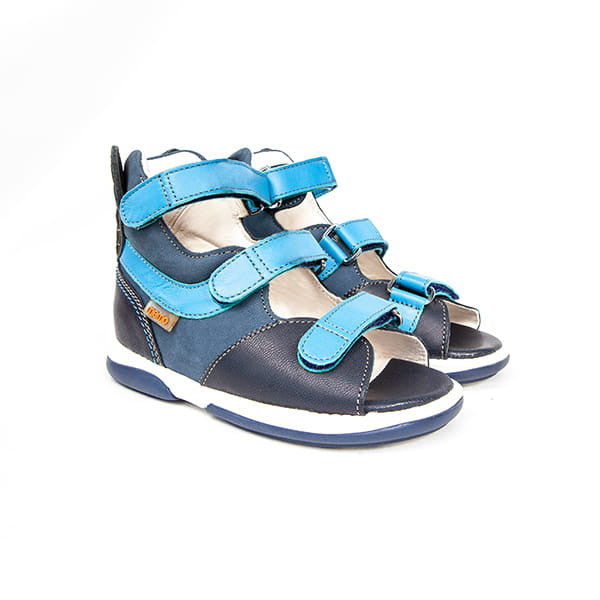 Memo boys Toddlers + Junior leather sandals /diagnostic sole /colour Blue - grey, CAT 1CH_3393.jpg
