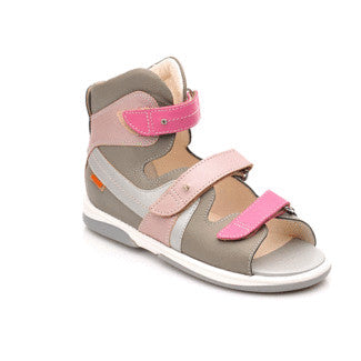 Memo girls leather sandals /diagnostic sole /colour Grey - pink, IRIS 3JD_3434.jpg