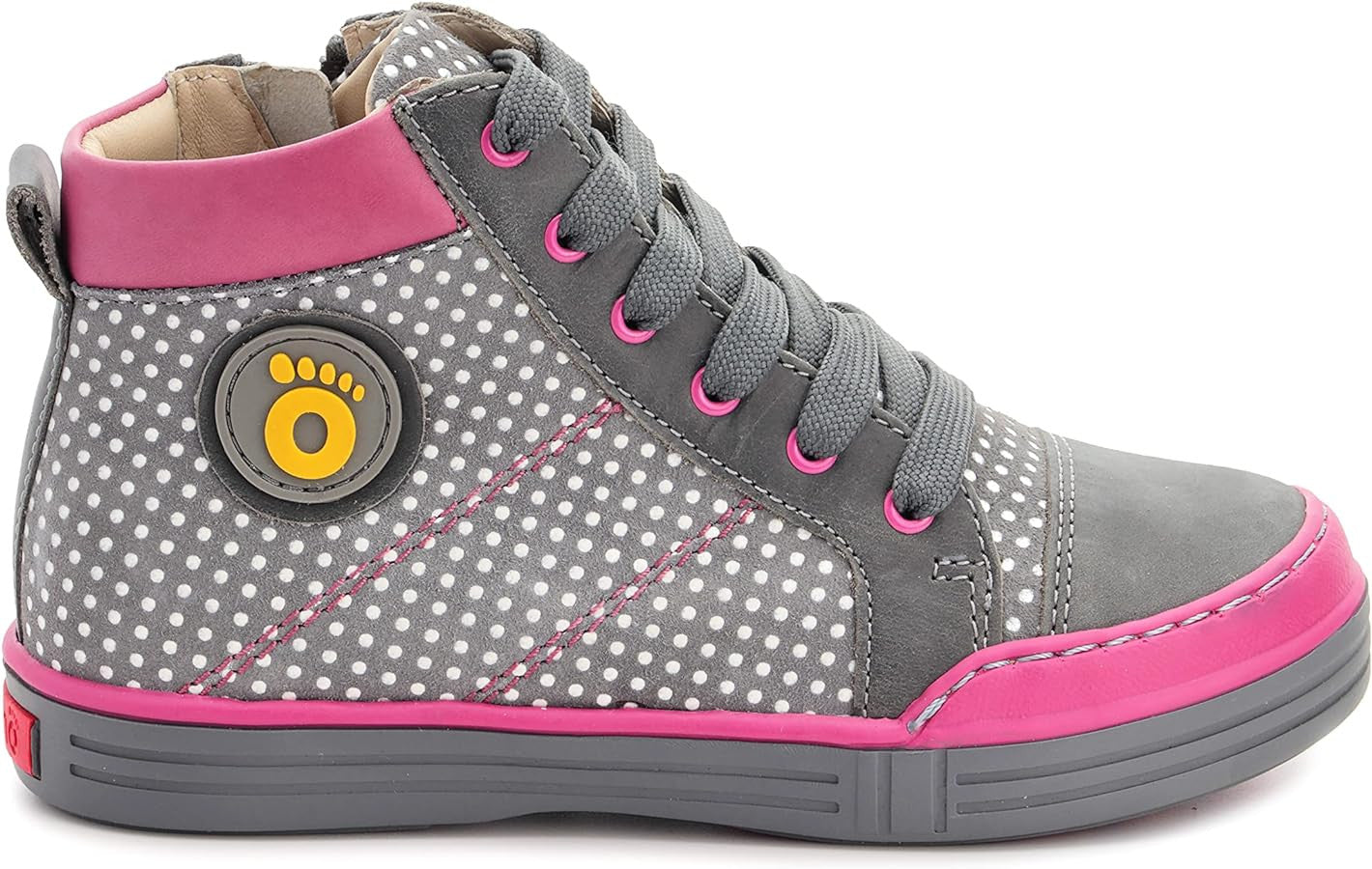 Memo girls leather /fully laced sneakers /diagnostic sole /colour Grey - pink, PORTLAND 1JD_3319.jpg