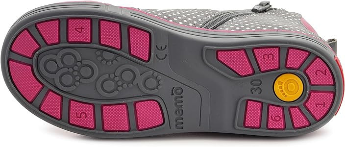 Memo girls leather /fully laced sneakers /diagnostic sole /colour Grey - pink, PORTLAND 1JD_3325.jpg