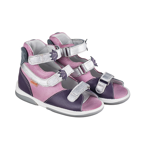 Memo girls Toddlers + Junior, leather sandals /diagnostic sole /colour Purple - pink, KOALA 3NA_3397.jpg