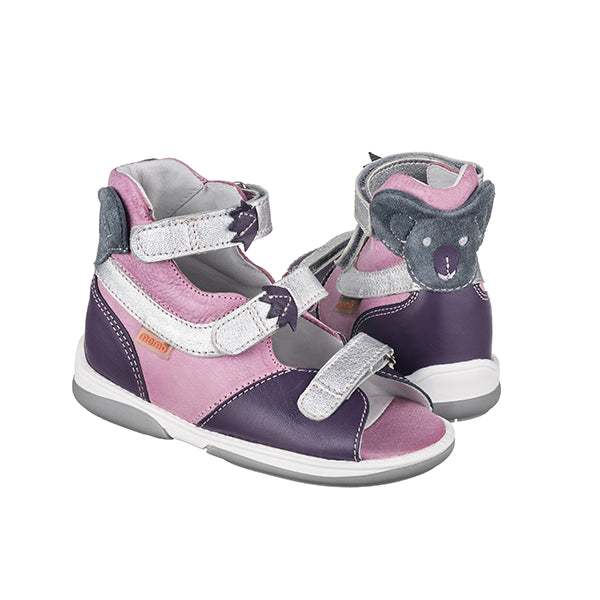 Memo girls Toddlers + Junior, leather sandals /diagnostic sole /colour Purple - pink, KOALA 3NA_3398.jpg