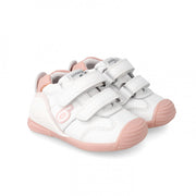 Biomecanics first steps for baby girl/ White/pink 221001-B113