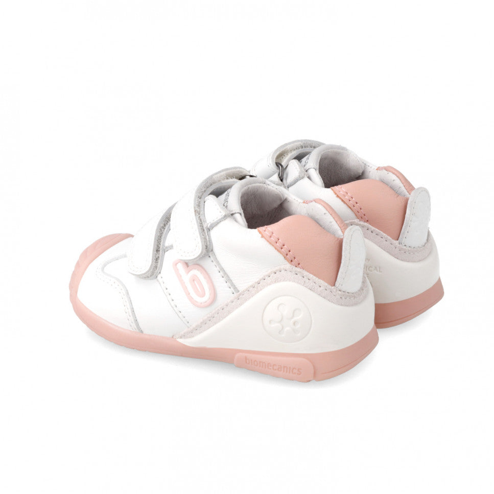 Biomecanics first steps for baby girl/ White/pink 221001-B113