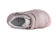 D.D.step girls barefoot leather shoes /Metallic Pink S073-395AM /HEART DETAILS