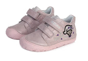 D.D.step girls barefoot leather shoes /Metallic Pink S073-395AM /HEART DETAILS