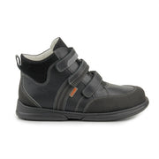 MEMO boys Toddlers + Junior leather boots /diagnostic sole /colour Czarny Black, POLO JUNIOR 3LY