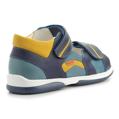 Memo Boys leather sandals /diagnostic sole /colour Blue /Yellow Denver 3CH