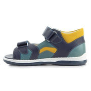 Memo Boys leather sandals /diagnostic sole /colour Blue /Yellow Denver 3CH