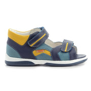 Memo Boys leather sandals /diagnostic sole /colour Blue /Yellow Denver 3CH