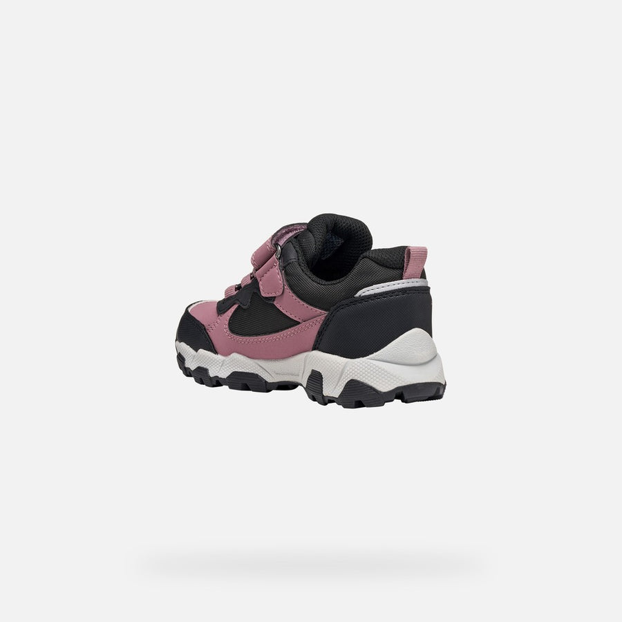 Geox Girl's Waterproof Sneakers/ Magnetar Girl/ Dark rose- black (J464LA 050FU C9321)