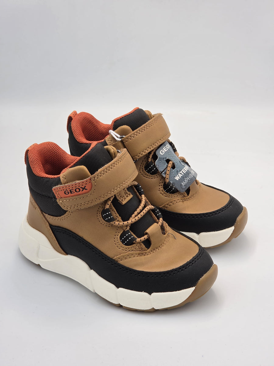 GEOX Flexyper mini baby boy/ Waterproof Ankle Boots/Dark yellow-Black (B661KA 000ME C2G9B)