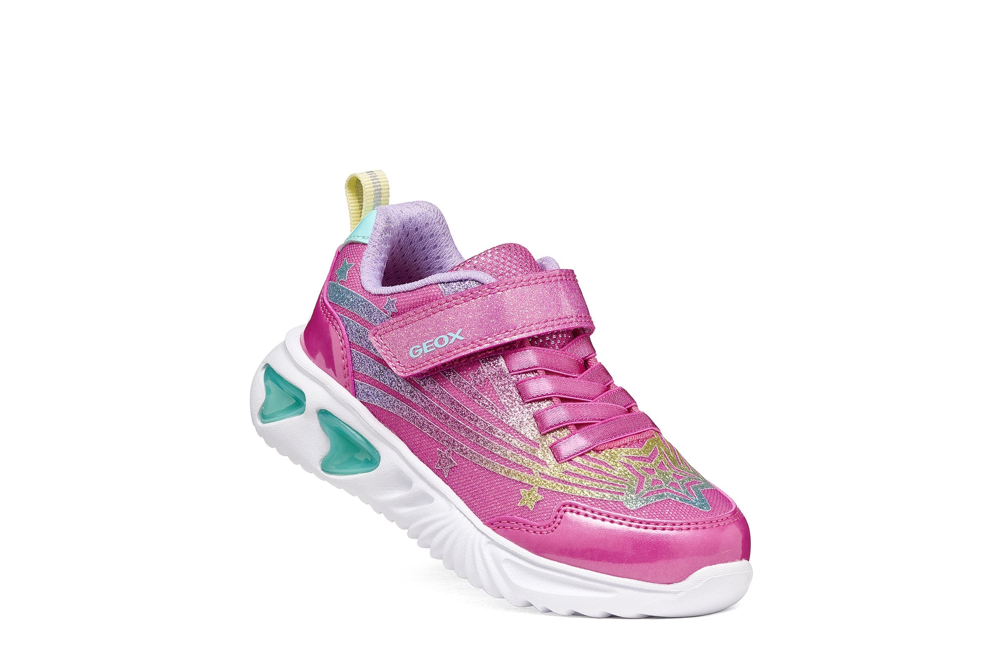 GEOX girls shoes /breathable sole/Assister Girls/ Fuchsia- Multicolor (J56E9B 0ASKN C8238)