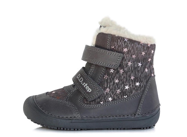 D.D.step girls barefoot boots/ warm lining/ leather/ Autumn- Winter/ W063-333M Dark Grey