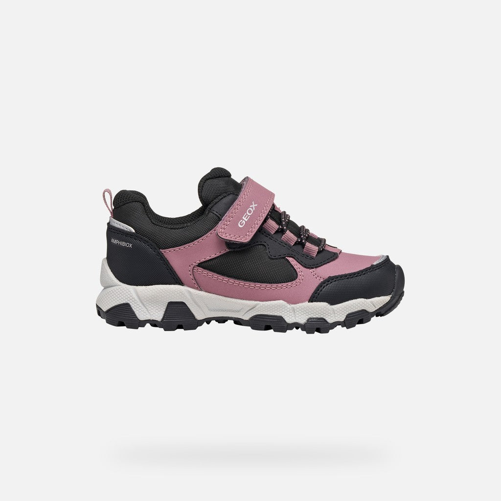 Geox Girl's Waterproof Sneakers/ Magnetar Girl/ Dark rose- black (J464LA 050FU C9321)