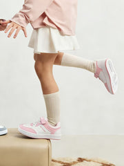 Apawwa Girl's Sneakers White/Pink (ABC1313P)
