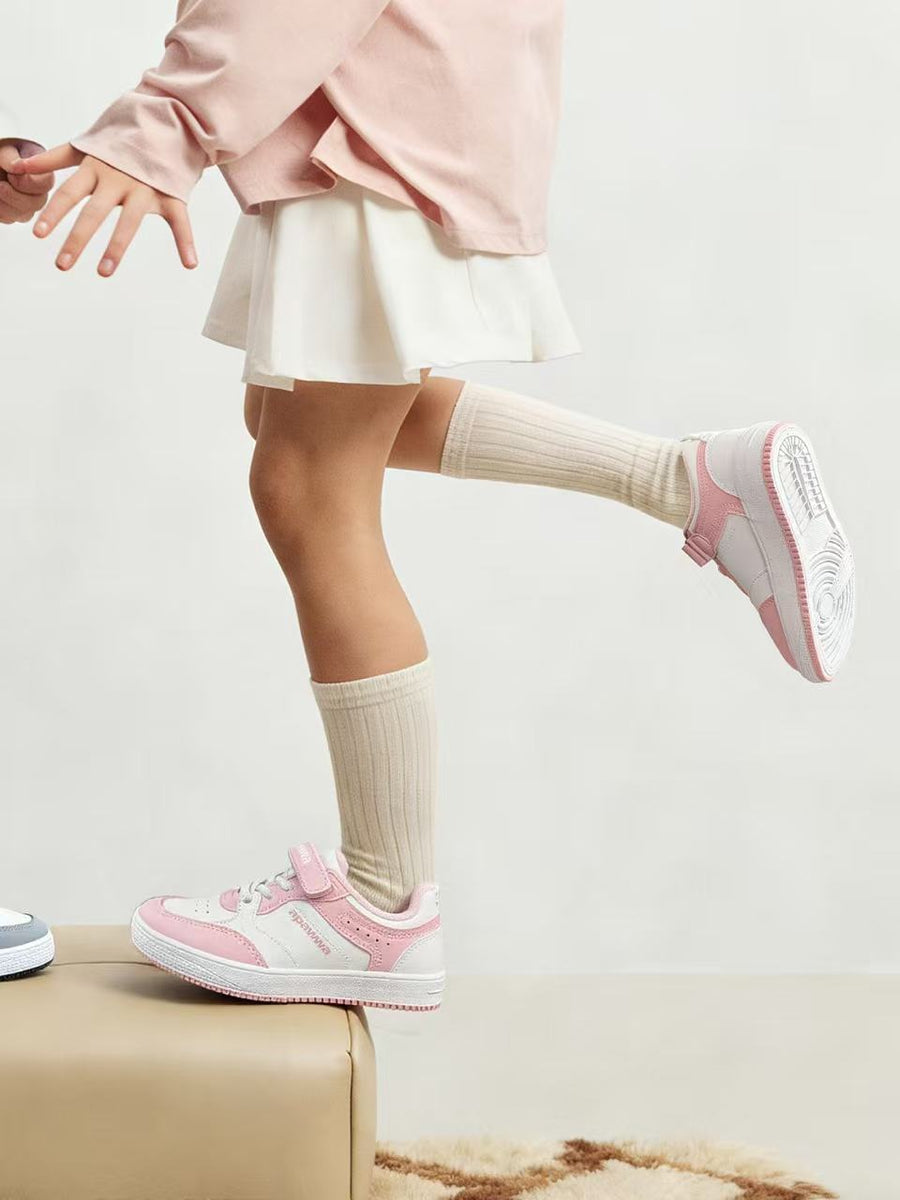 Apawwa Girl's Sneakers White/Pink (ABC1313P)