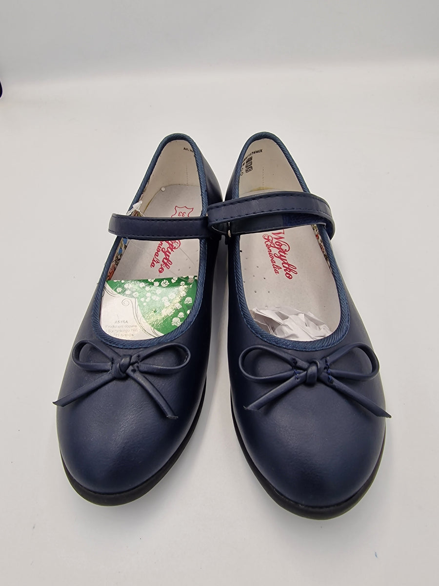 Wojtylko communion girls shoes navy/5BA11174MIX