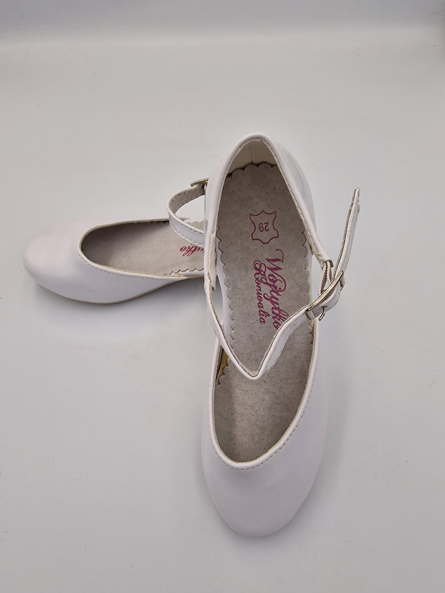 Wojtylko communion girls shoes white/3 kwiatek