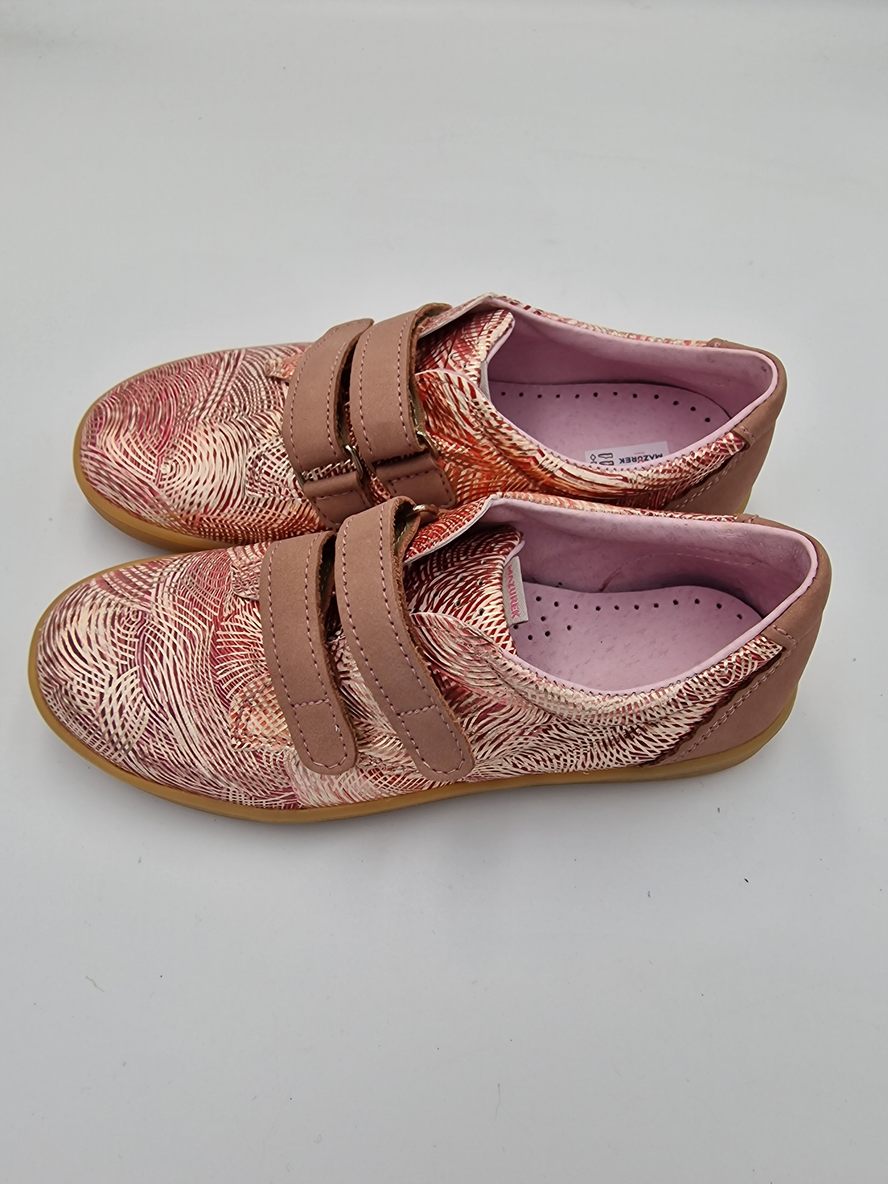 Mazurek Girls Handmade Shoes /1361 pink/golden