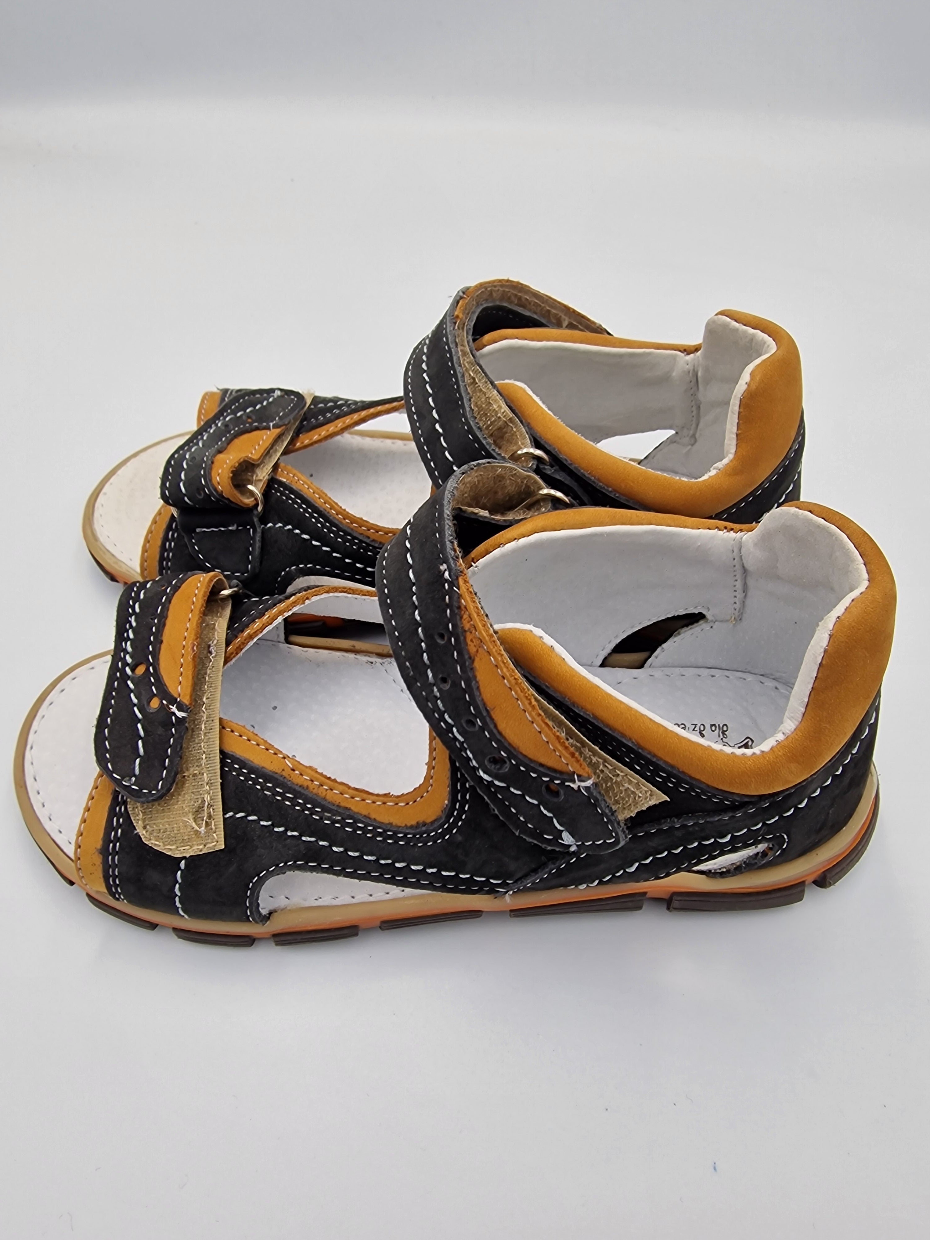 Jamet boys sandal with arch support dark grey/yellow/320