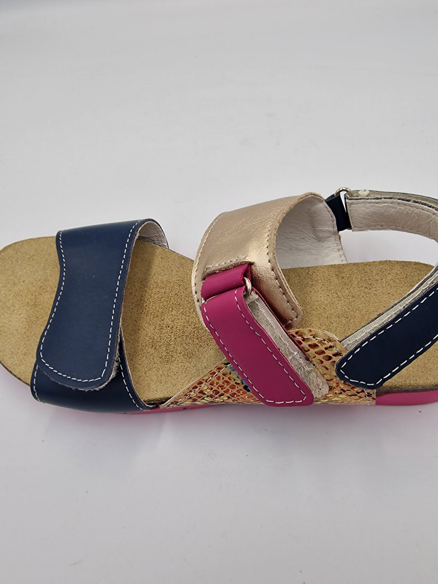 Gaspar girls sandal with arch support navy/pink (005/04)