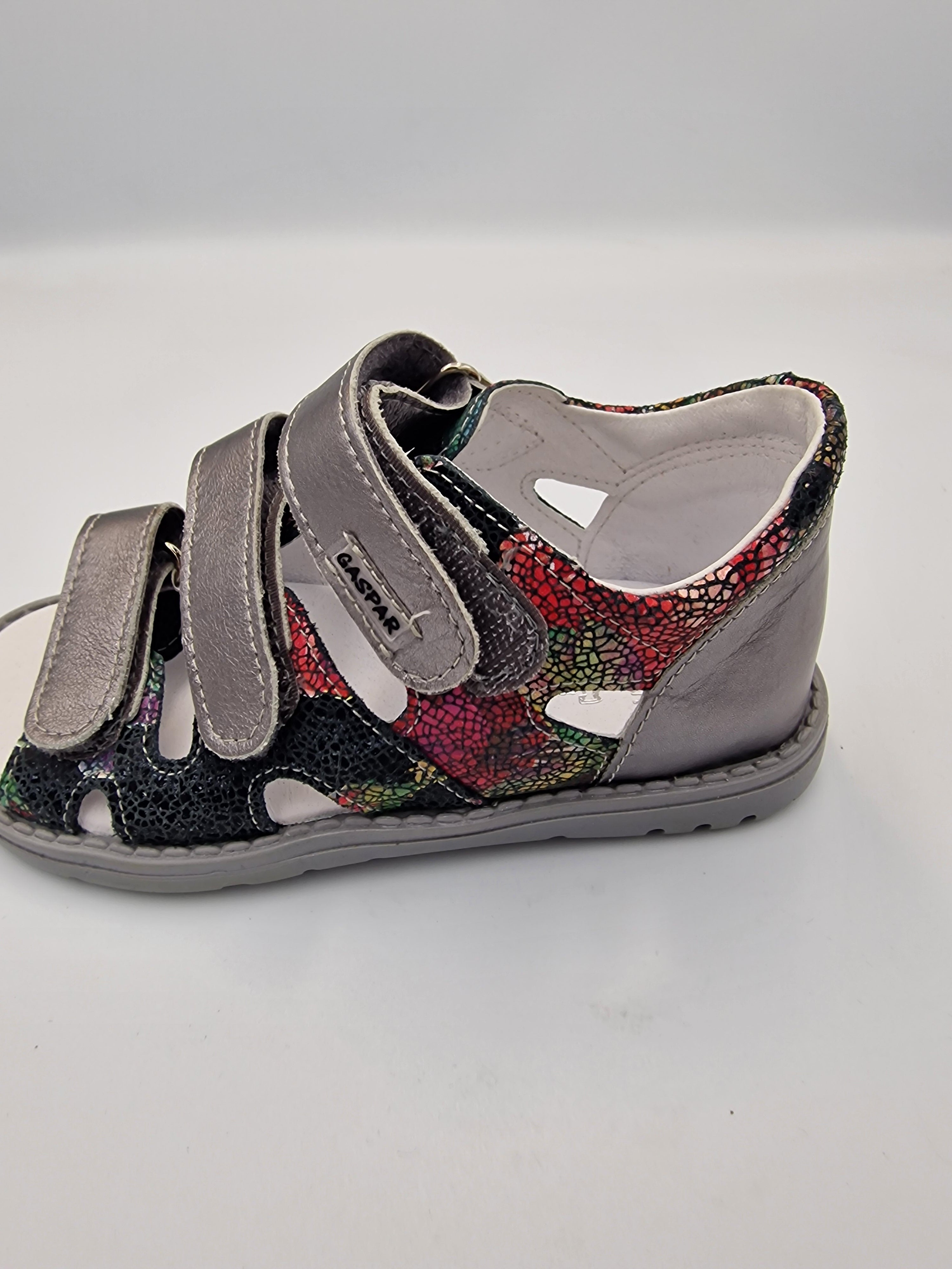 Gaspar girls sandal with arch support mosaic rose/silver (030/130)