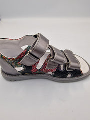 Gaspar girls sandal with arch support mosaic rose/silver (030/130)