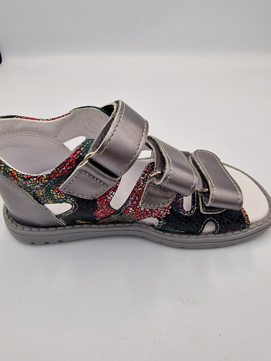 Gaspar girls sandal with arch support mosaic rose/silver (030/130)