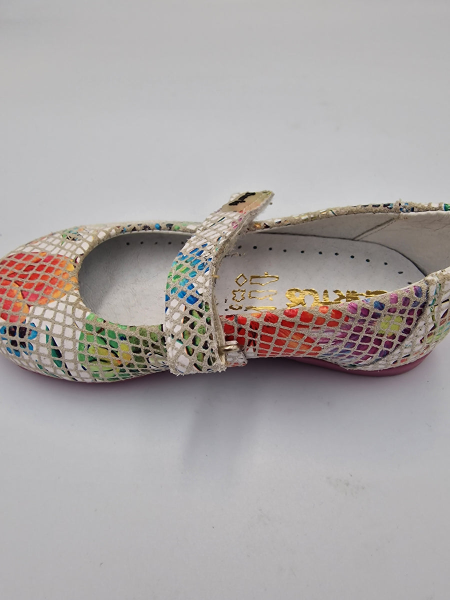 Bartus girls ballerinas with ARCH SUPPORT mosaic white 124/P