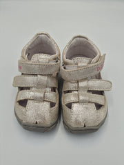 D.D.step girls barefoot leather sandals /Silver G077-360A