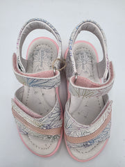 D.D.step girls leather White sandals /G055-383M