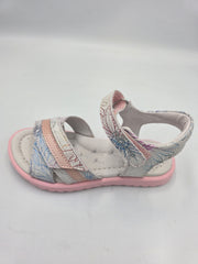 D.D.step girls leather White sandals /G055-383M