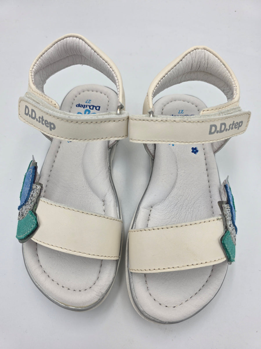 D.D.step girls leather White sandals /AC63-6M