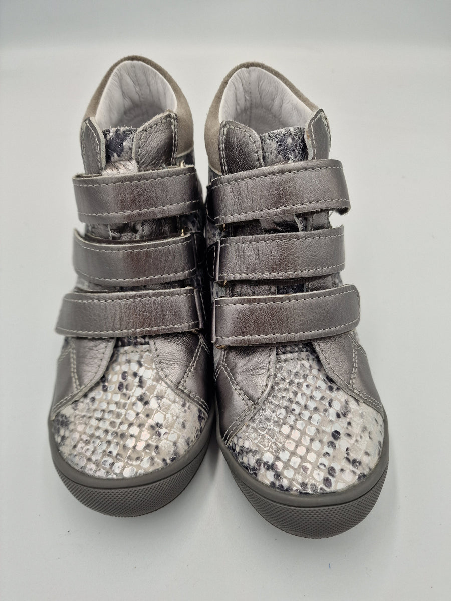 Gaspar leather girls boots, mosaic/grey/silver 107/140