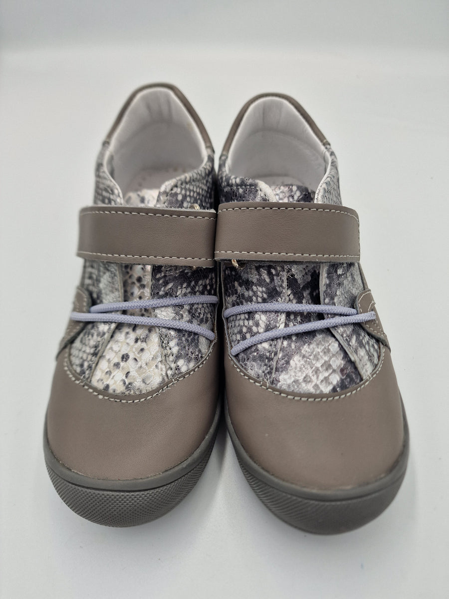 Gaspar leather girls shoes, mosaic/grey/silver 235/132