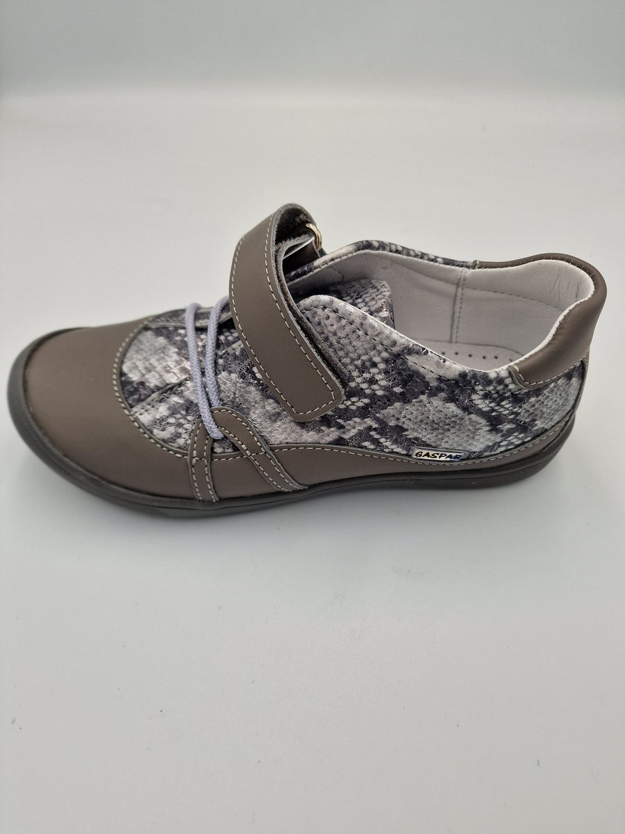 Gaspar leather girls shoes, mosaic/grey/silver 235/132