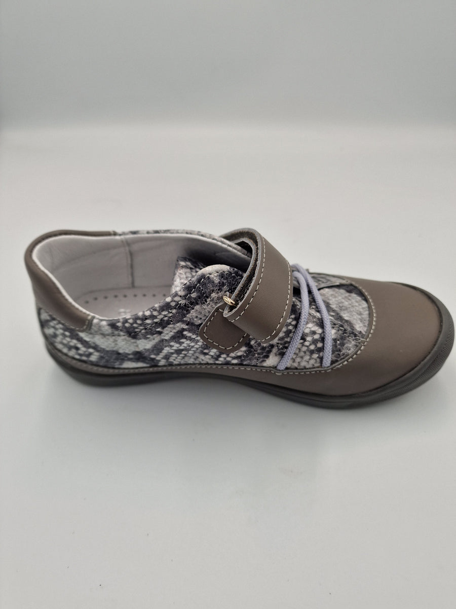 Gaspar leather girls shoes, mosaic/grey/silver 235/132