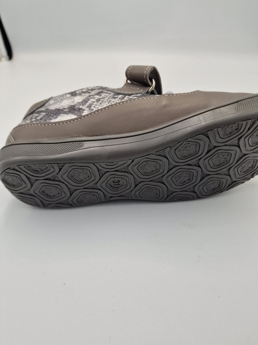 Gaspar leather girls shoes, mosaic/grey/silver 235/132