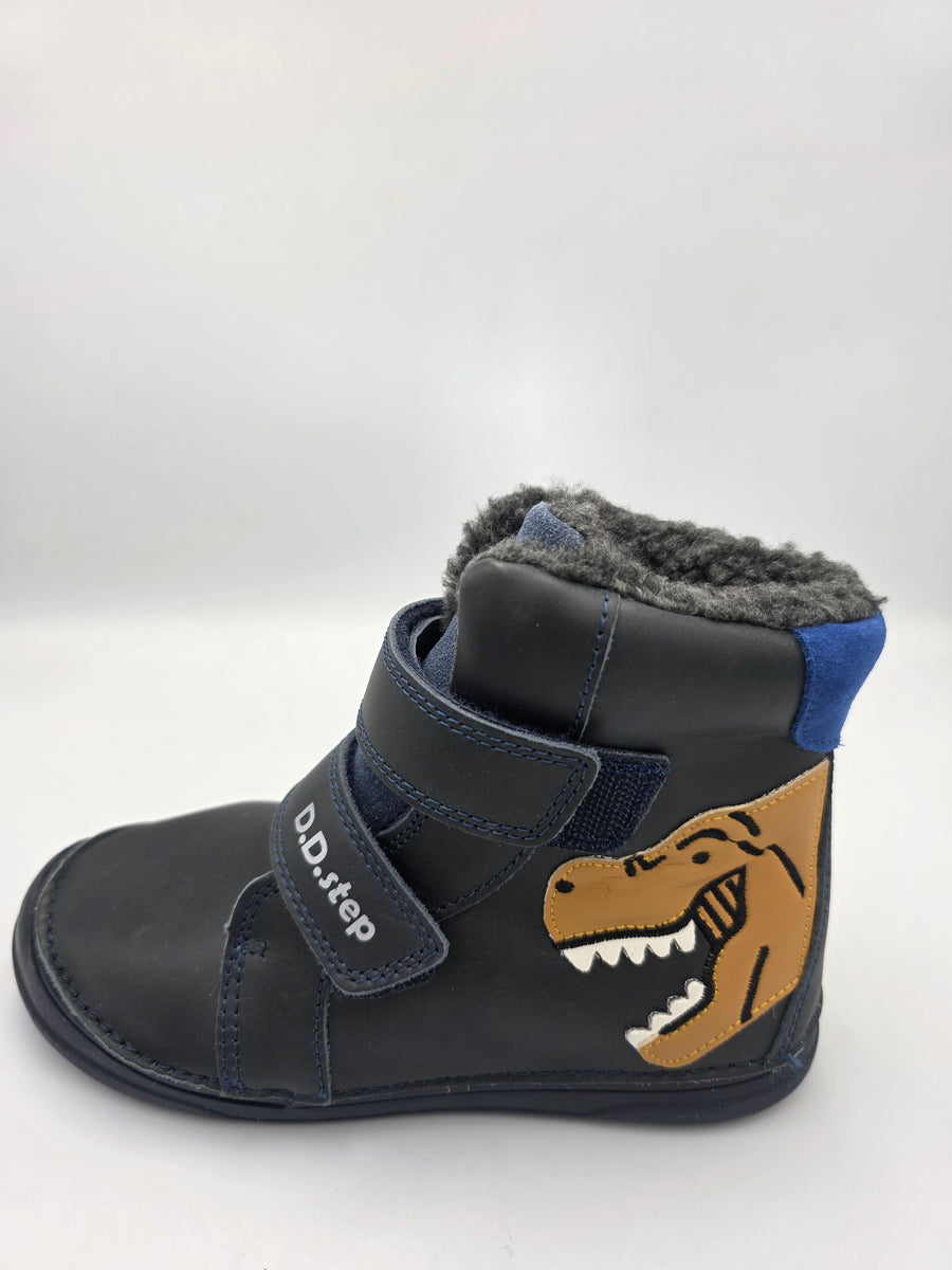 D.D.step Boy's Barefoot Boots/ warm lining/ leather/ Autumn- Winter/ TMP-001 Dark Grey