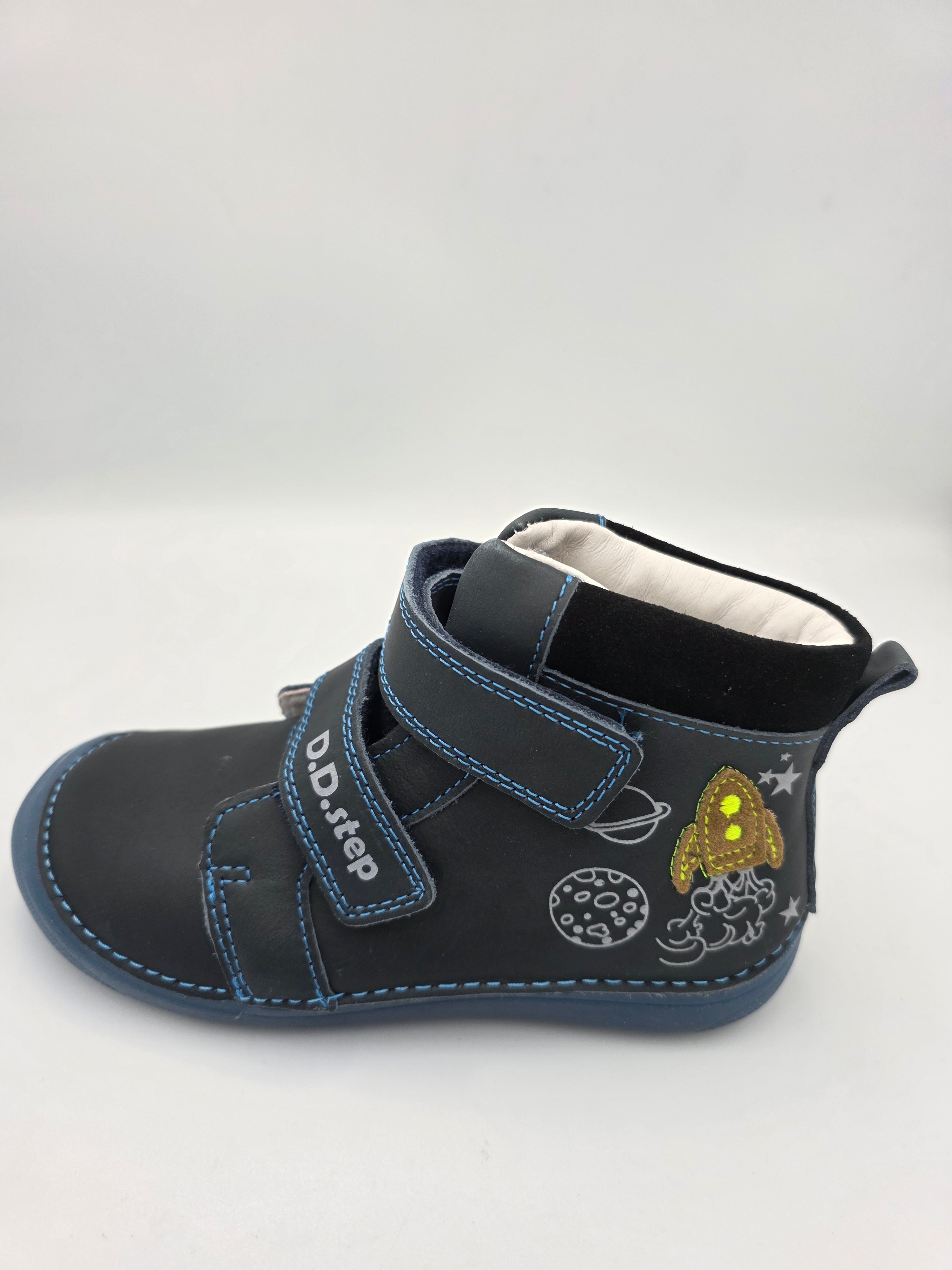 D.D.step Boy's Barefoot Boots/ warm lining/ leather/ Autumn- Winter/ A063-42719M Royal Blue Glow in the Dark
