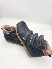 Ani-But girls prophylactic boots with Thomas heel /Navy, berry, brown sole with three strap 232