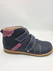 Ani-But girls prophylactic boots with Thomas heel /Navy, berry, dual colour sole with double strap 232